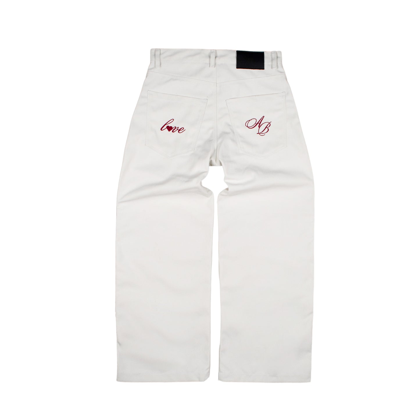 wide-leg trousers | classic belt-loop | wide & straight | denim twill | blanc