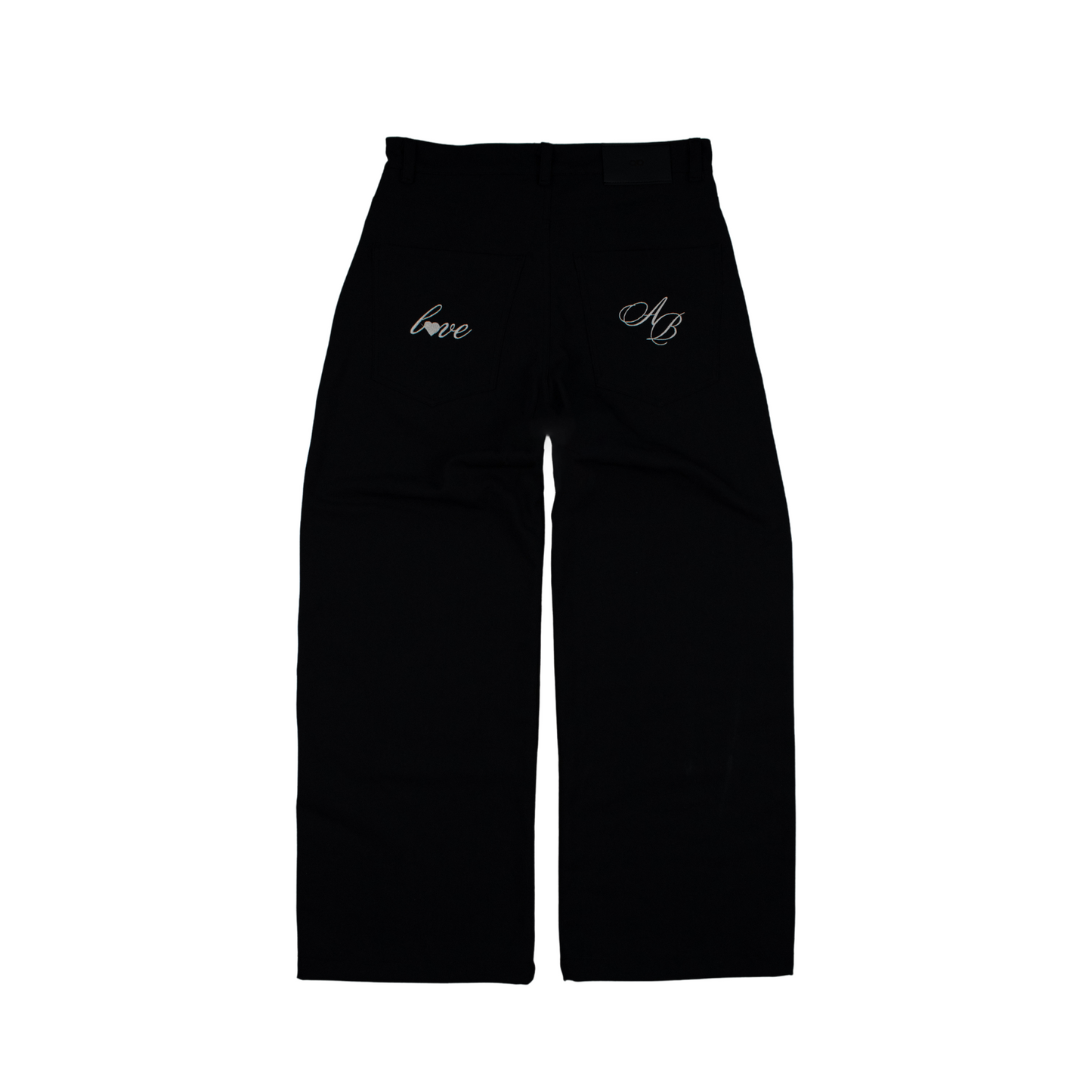 wide-leg trousers | classic belt-loop | wide & straight | denim twill | black