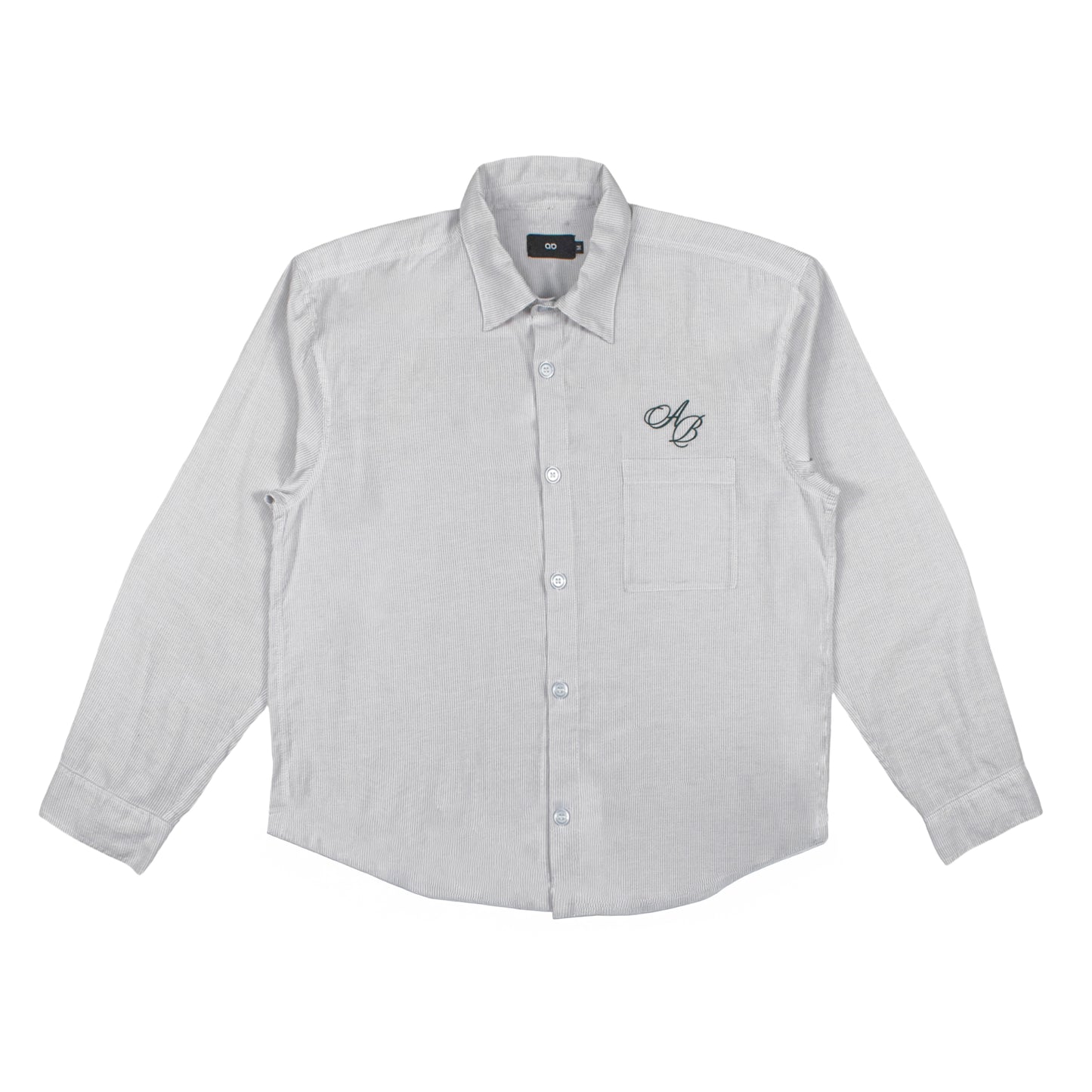 long sleeve shirt | curved | button-down | loose-fit | vintage striped | snow
