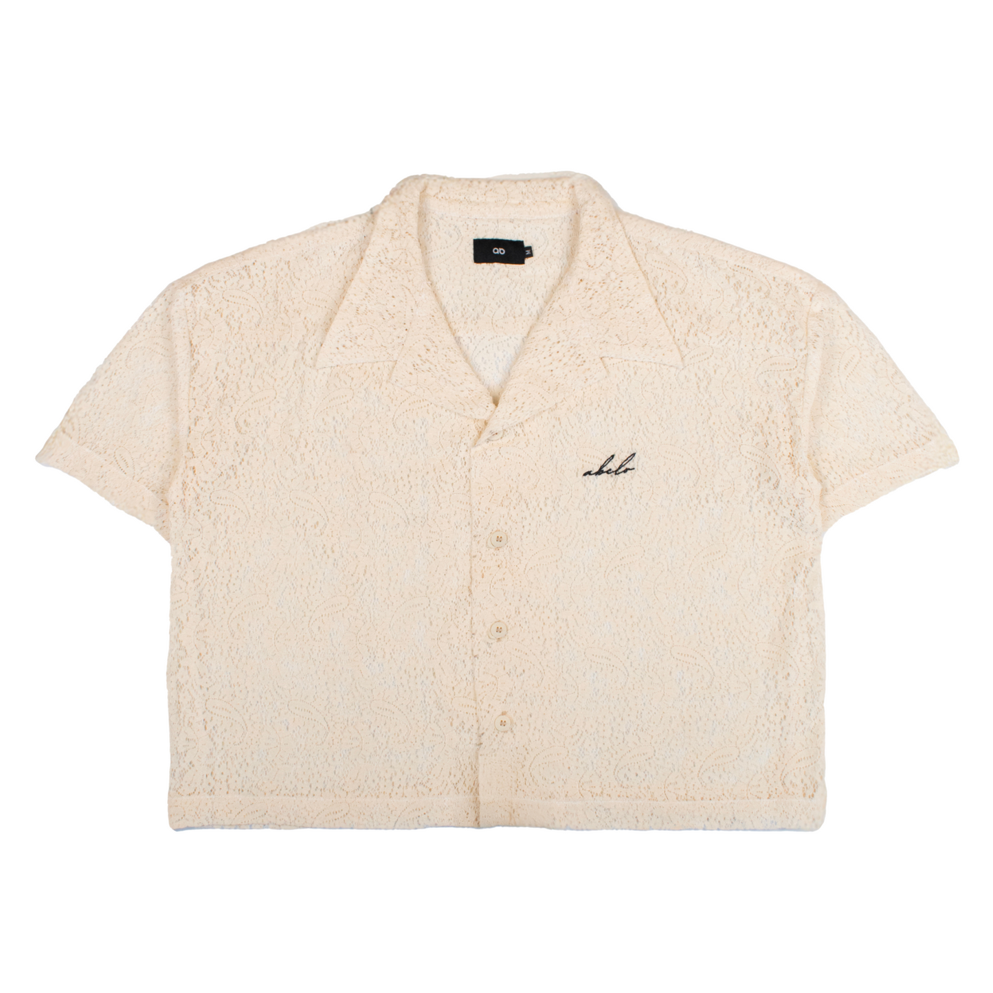 lace polo shirt | button-down | italian box fit | lace | endless summer | paisley & flora