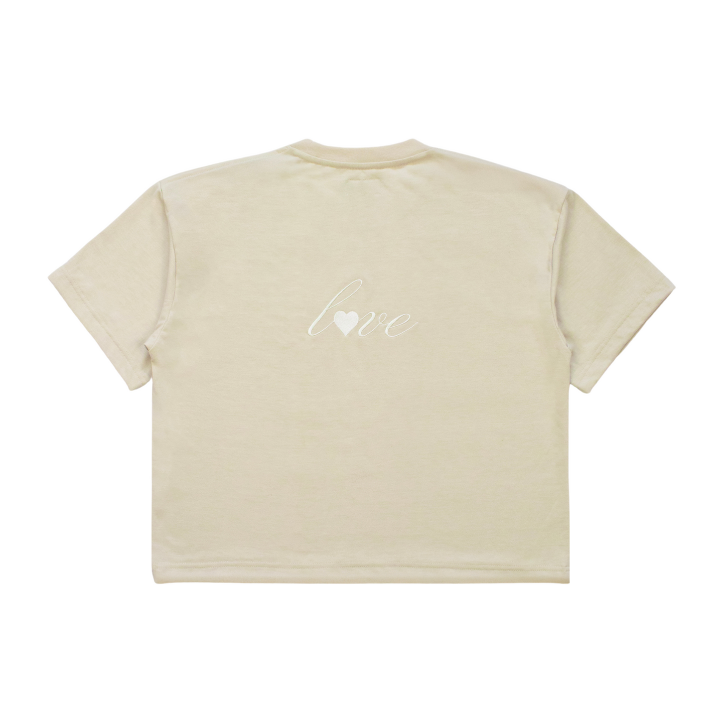 oversized tee | "cropped and box" fit | 260gsm | love of vintage | crème