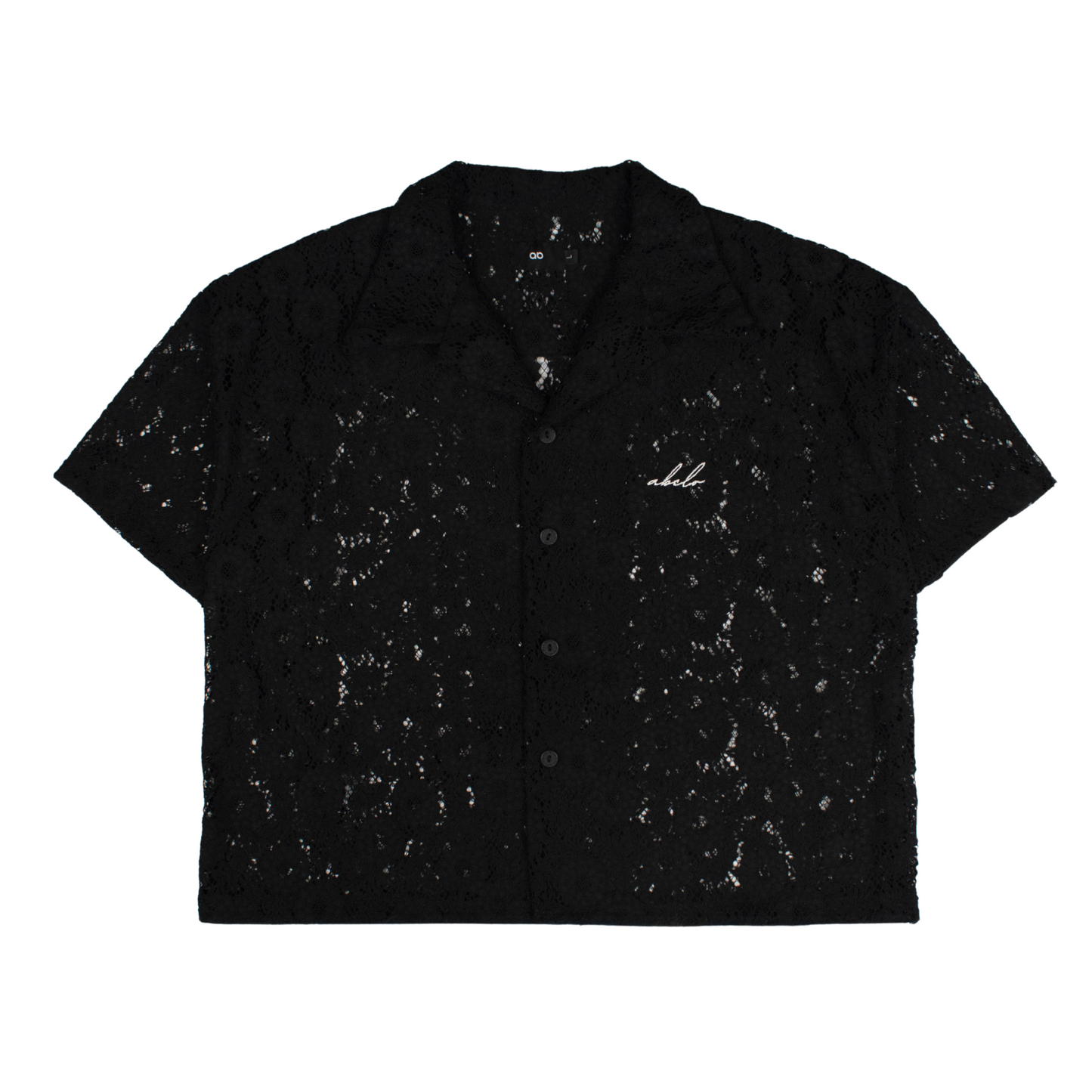 lace polo shirt | button-down | italian box fit | lace | endless summer | midnight flora