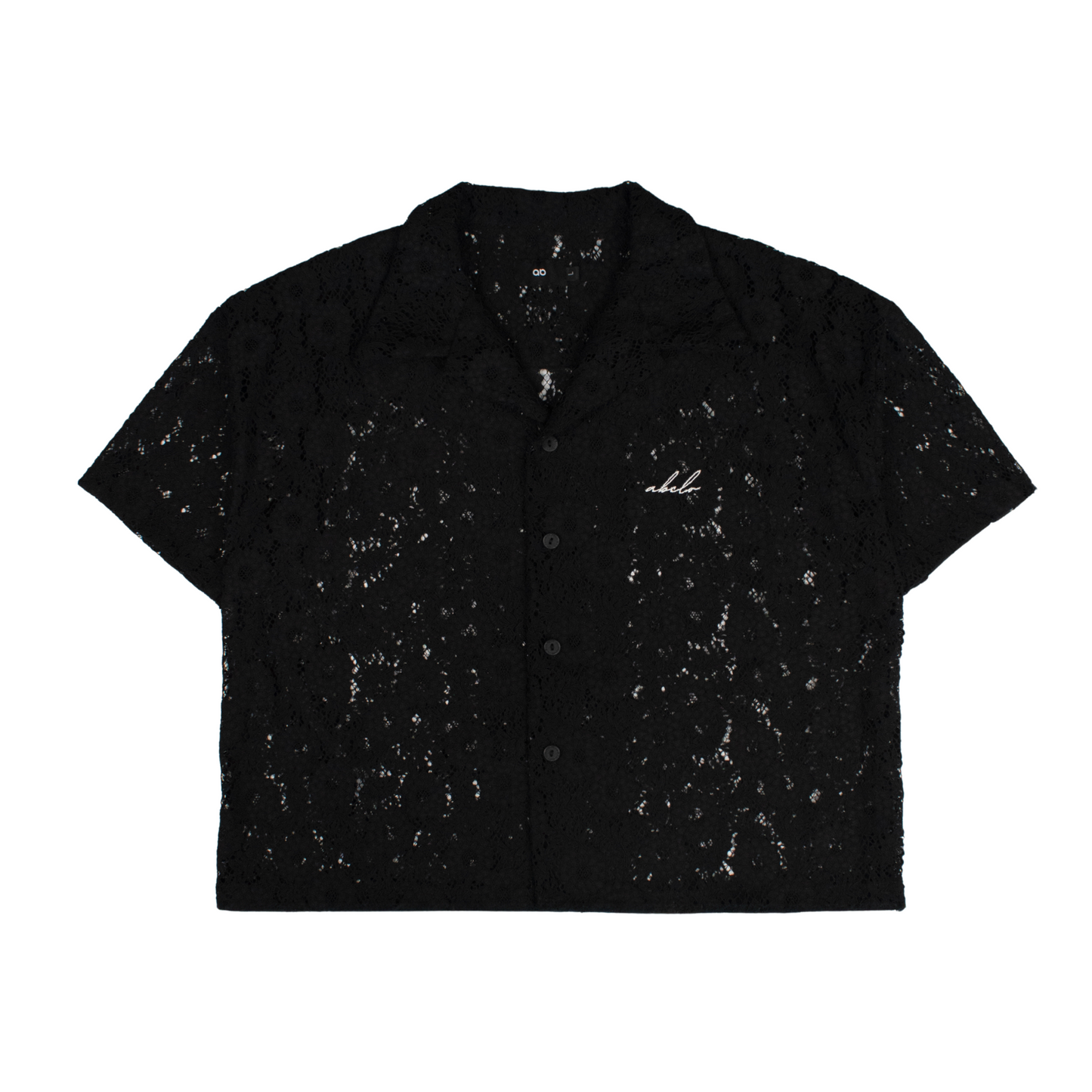 lace italian box polo shirt | midnight flora