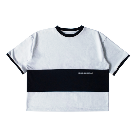 oversized boxy cropped tee | lifestyle shirt in black & white