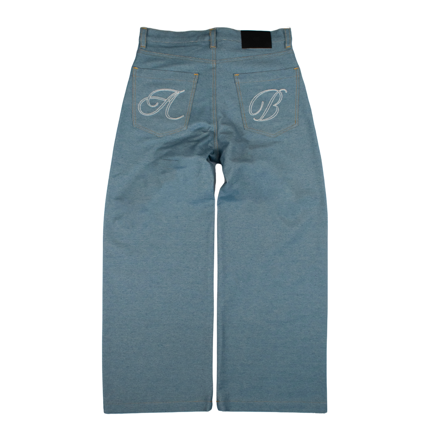 eco-refined denim wide-leg trousers | sky