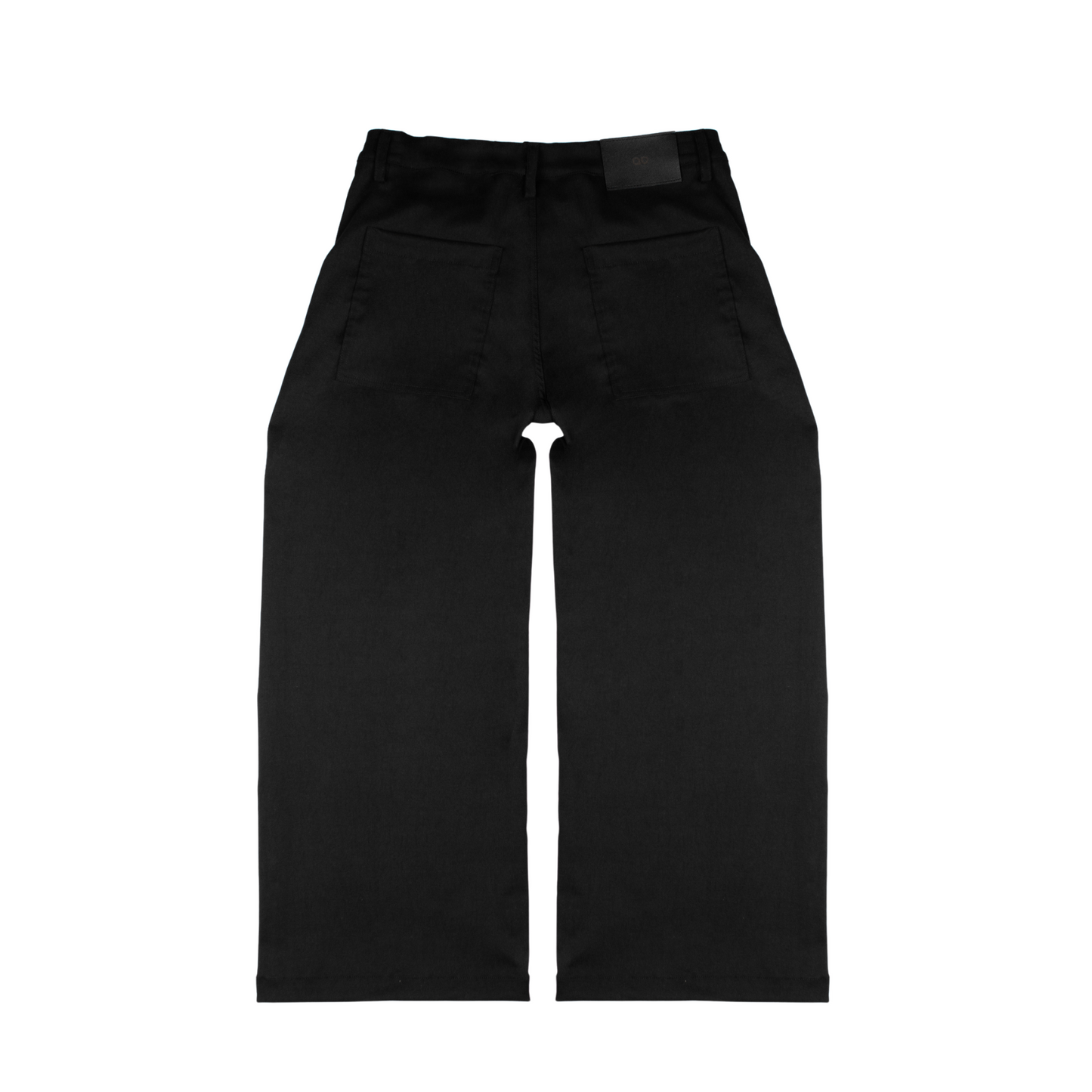 wide & straight pleated trousers | black
