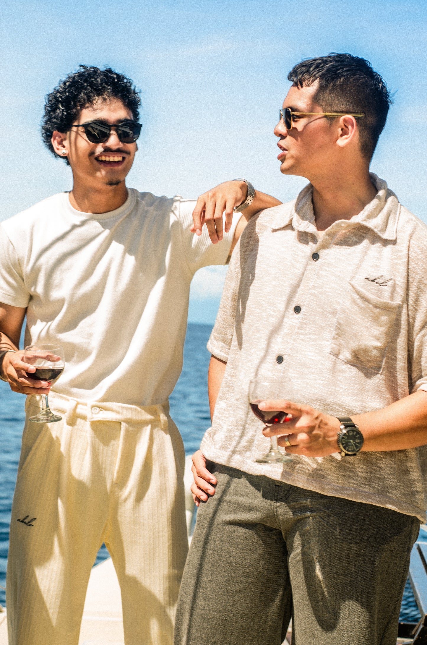 oversized box fit | polo shirt | button-down | drop shoulder | soft & textured knit | endless summer | stone