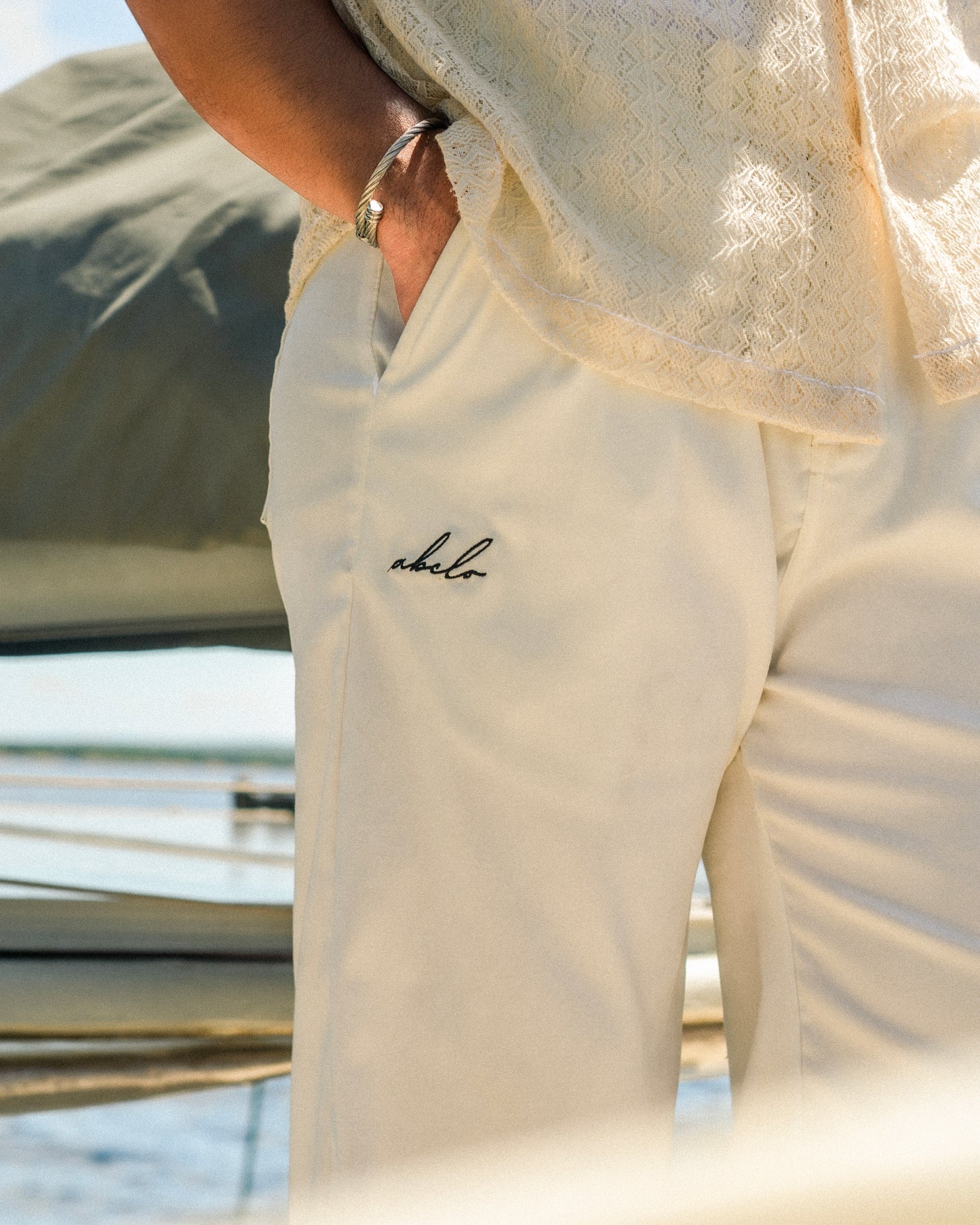 pleated trousers | wide & straight | woven | endless summer | blanc