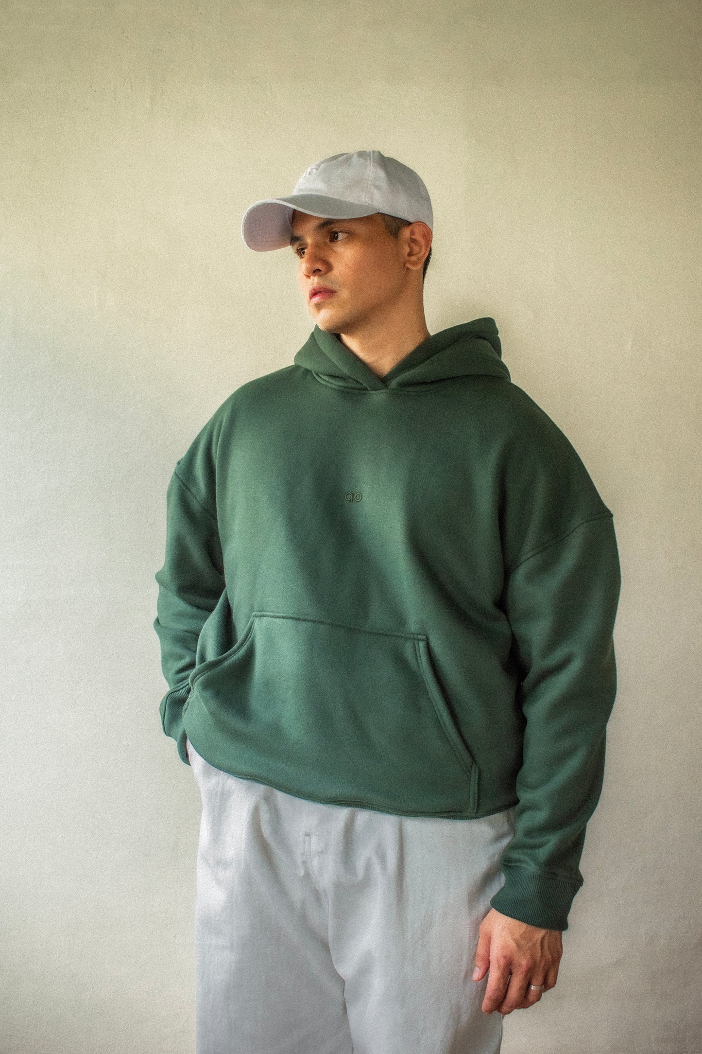 oversized hoodie | extra thick&heavy | "almost blank" | forest