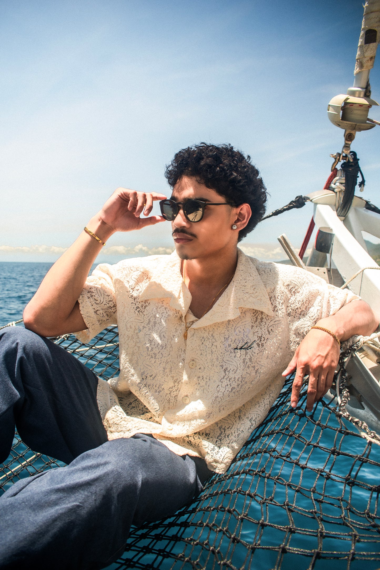 work polo shirt I | button-down | classic twill | off-grey