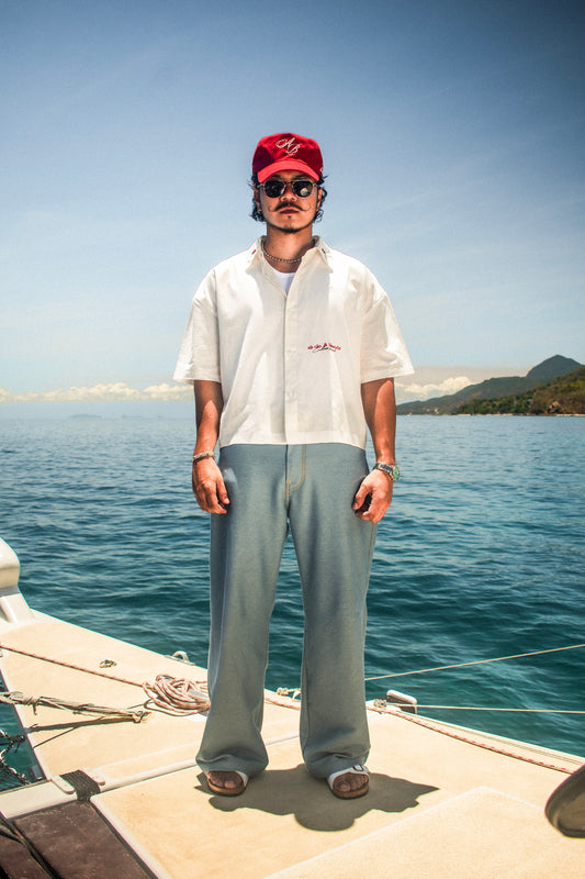 boxy cropped polo shirt | endless summer | rosa