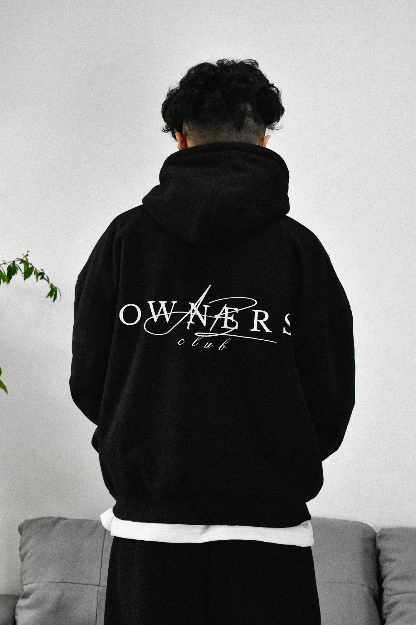 oversized hoodie | extra thick&heavy | owners club | black