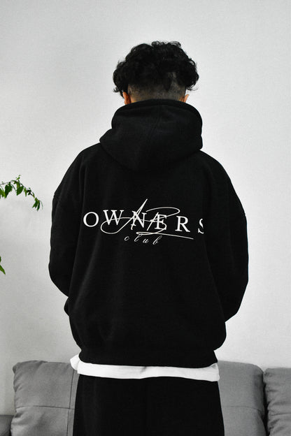 oversized hoodie | extra thick&heavy | owners club | black