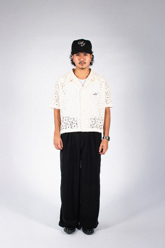 lace italian box polo shirt | sunshine flora