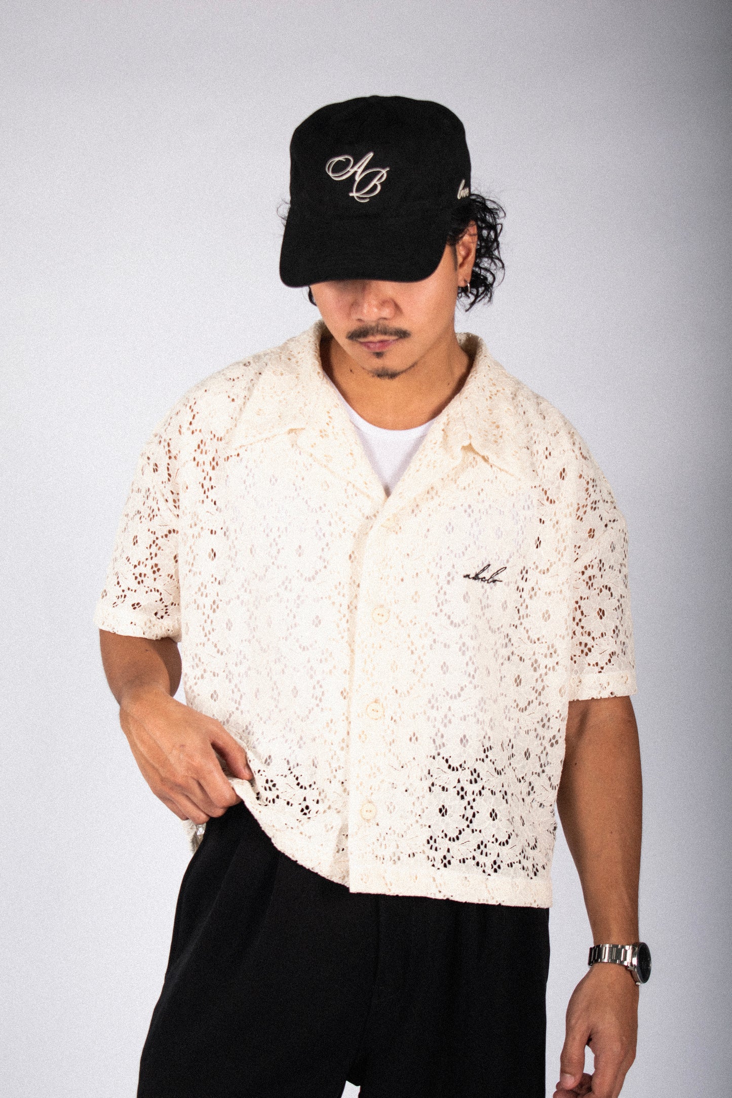lace italian box polo shirt | sunshine flora