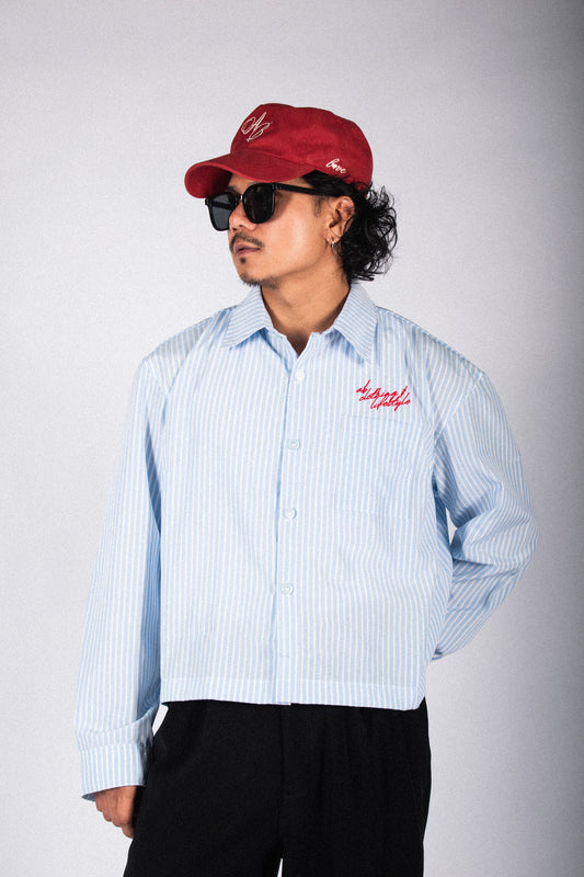 long sleeve cropped shirt | nostalgia in sky