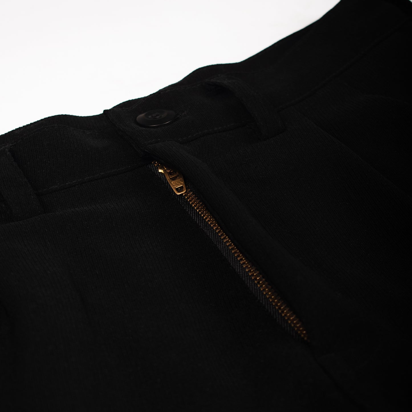 wide & pleated smart trousers | black