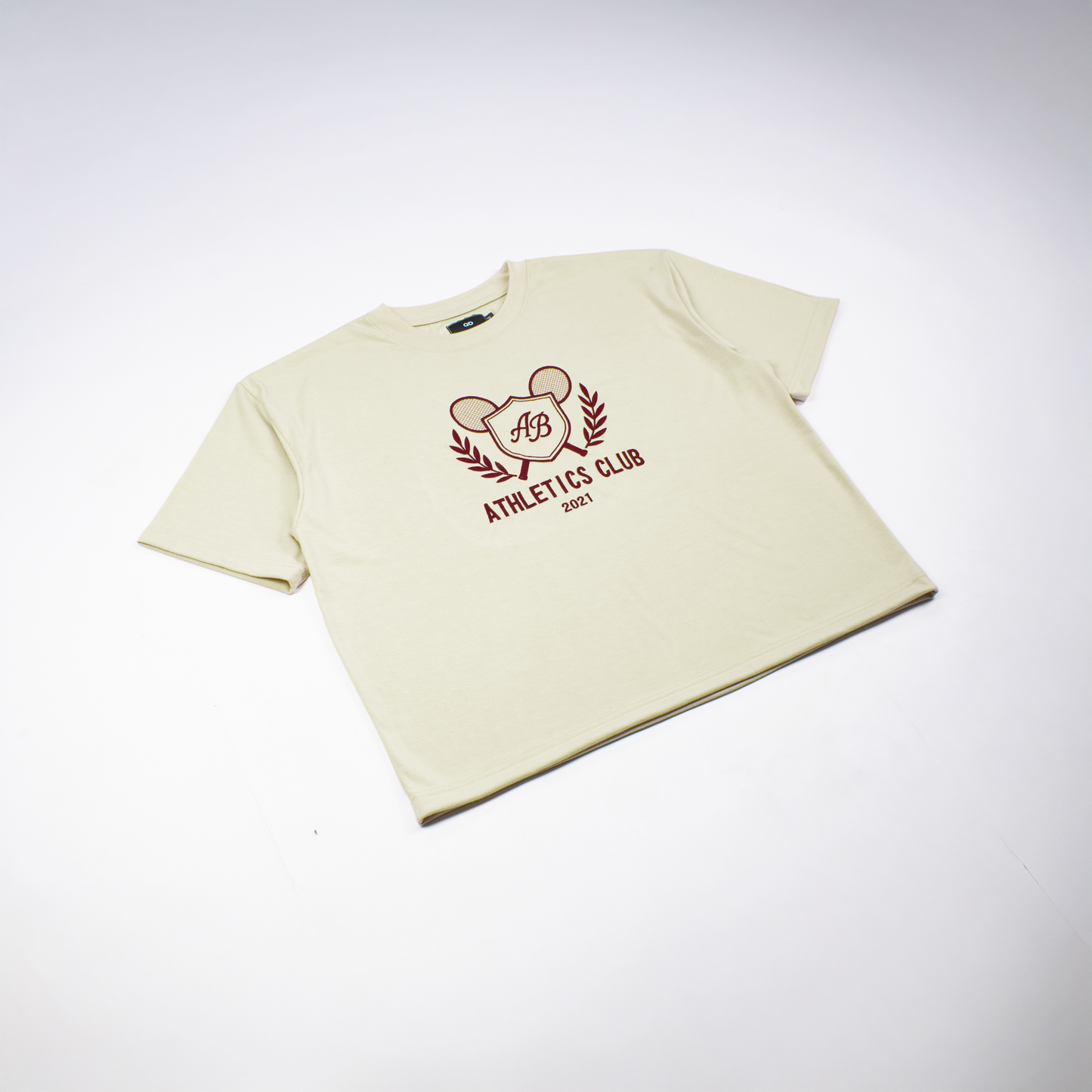 oversized box tee | athletics club in crème