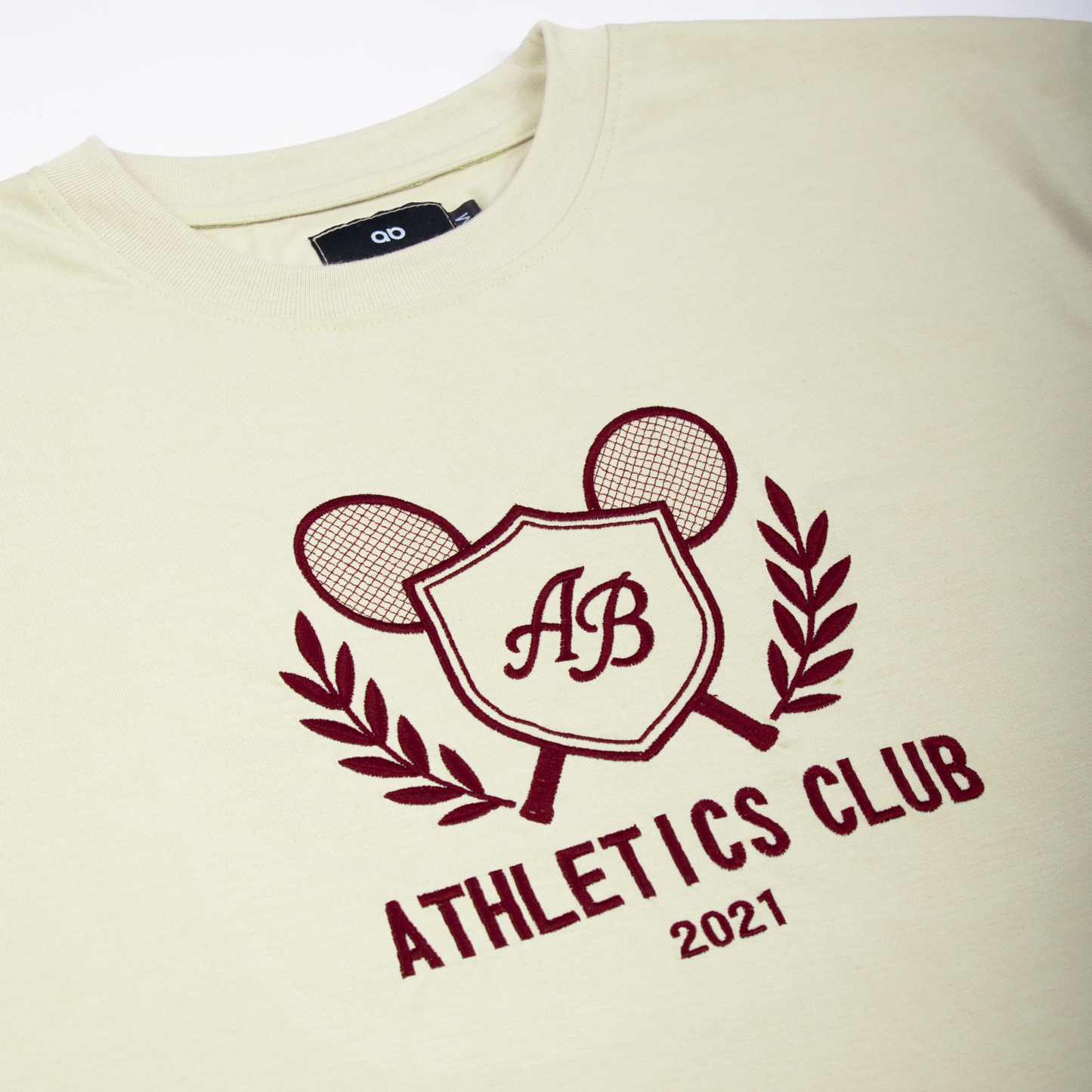 oversized box tee | athletics club in crème