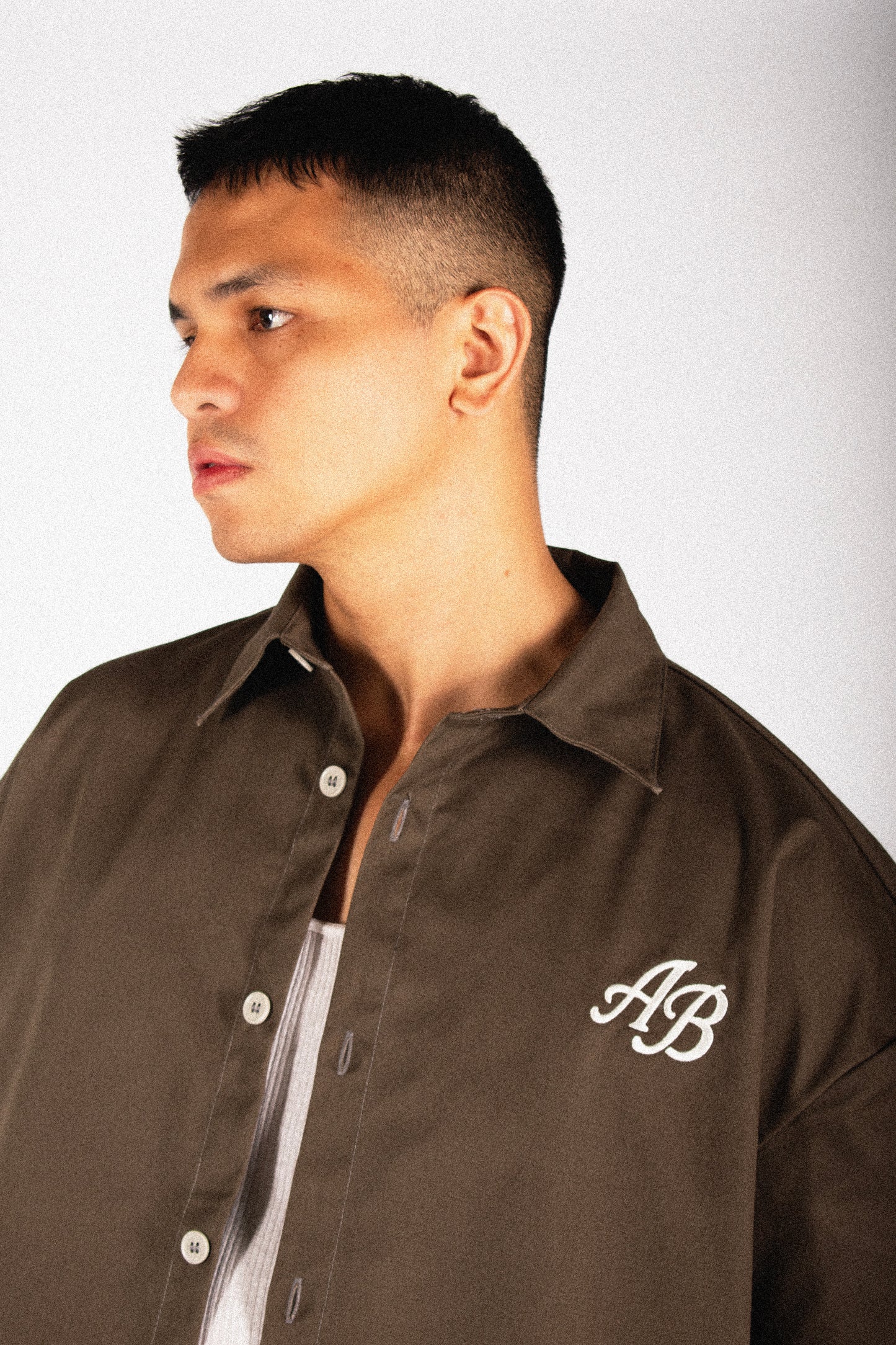 boxy cropped polo shirt | earth