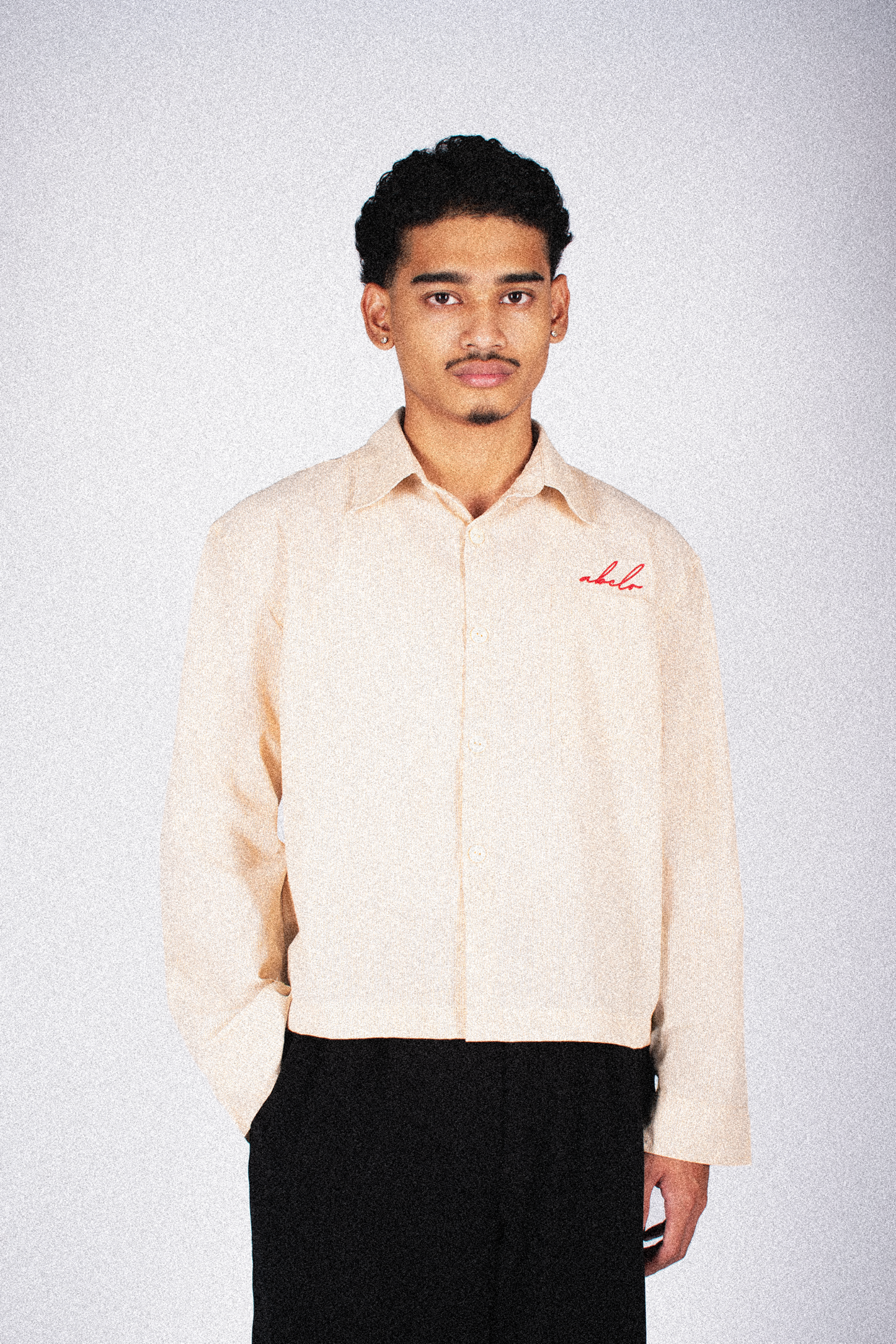 long sleeve cropped shirt | cropped | crème