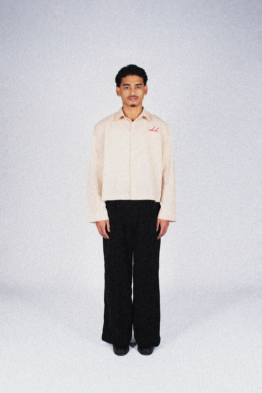 long sleeve cropped shirt | cropped | crème