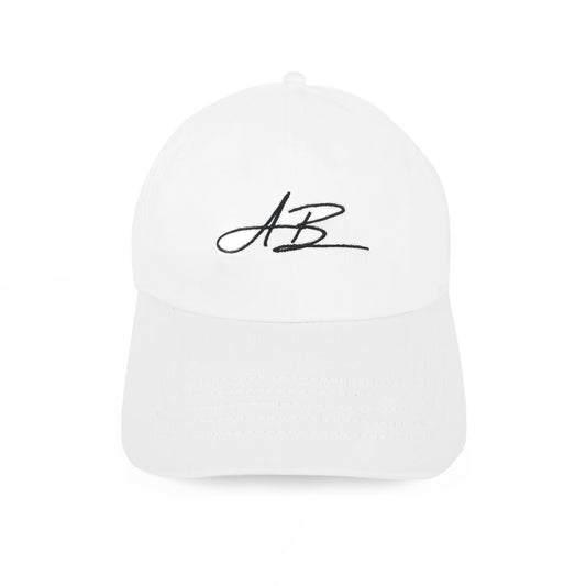 golf hat | ab signature in white