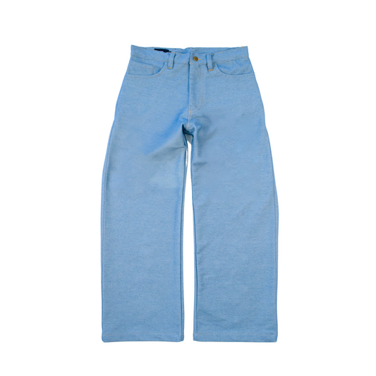 wide-leg trousers | classic belt-loop | wide & straight | recycled denim | washed sky