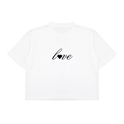 oversized boxy cropped tee | love of vintage in vintage white