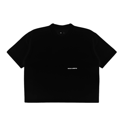 oversized tee | "cropped and box" fit | 260gsm | lifestyle shirt | black