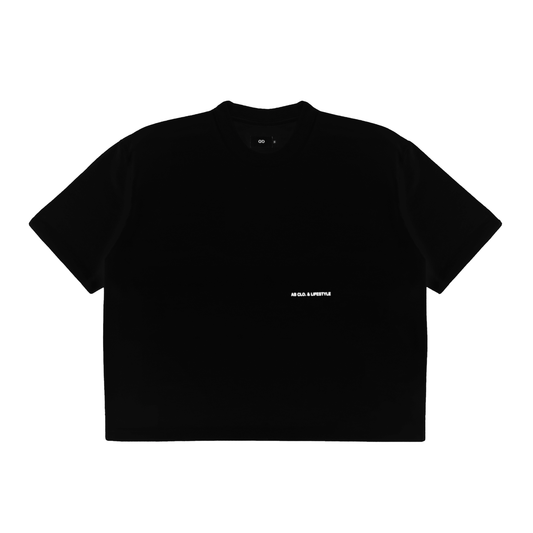oversized tee | "cropped and box" fit | 260gsm | lifestyle shirt | black