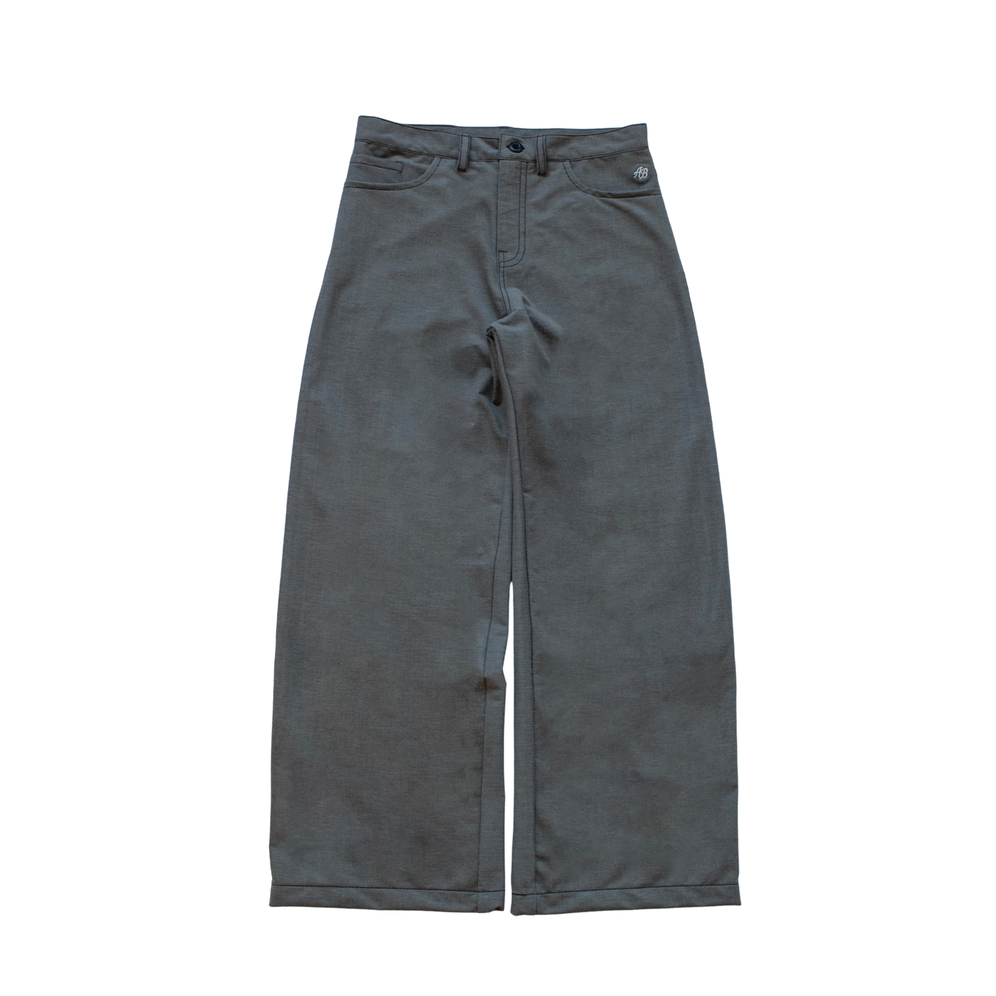 wide-leg trousers | soft gray