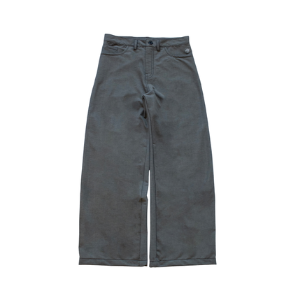 wide-leg trousers | soft gray