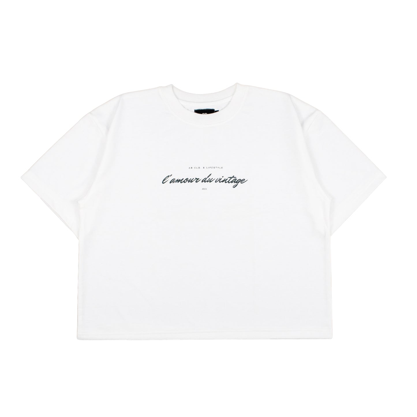 oversized tee | "cropped and box" fit | 260gsm | love of vintage | vintage white