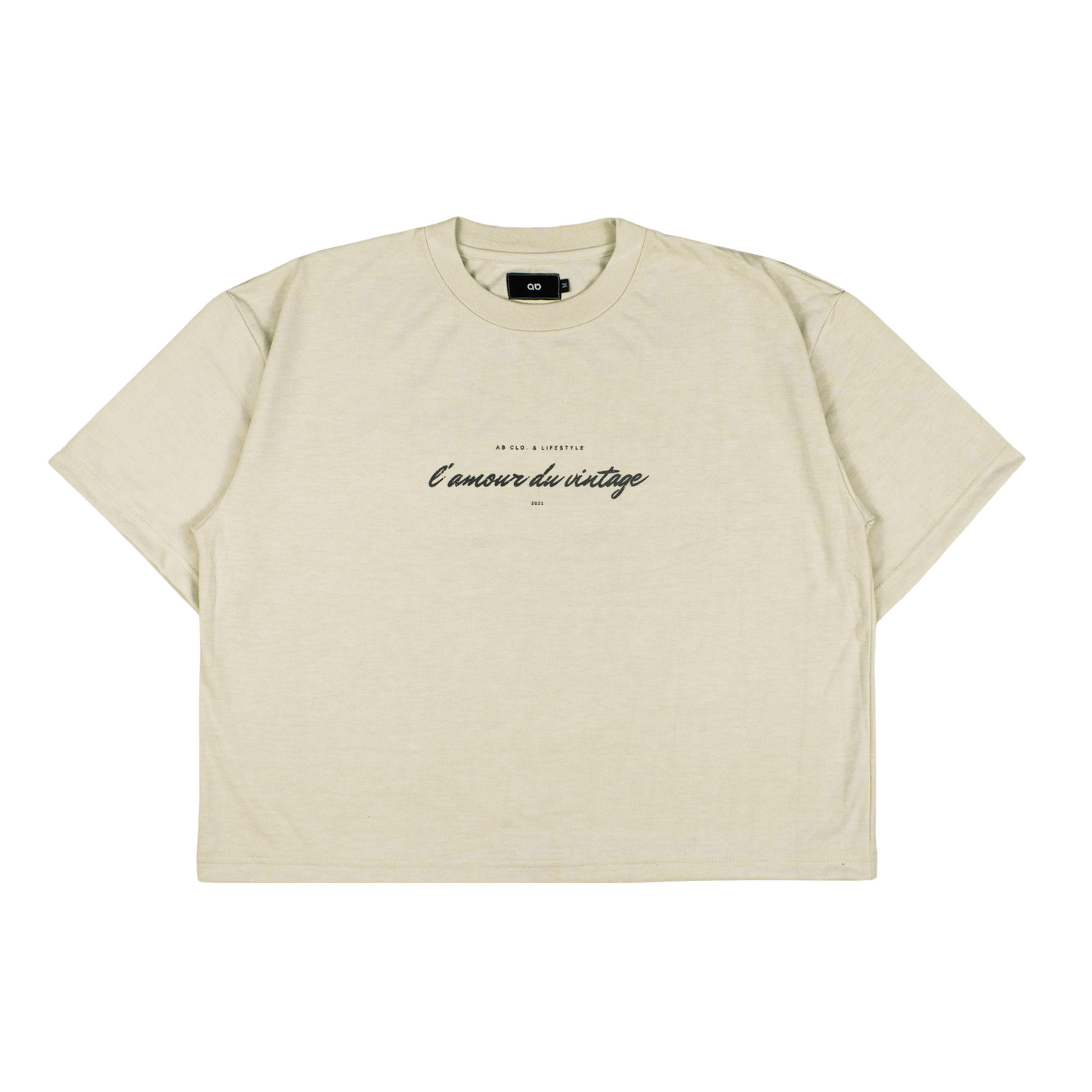 oversized tee | "cropped and box" fit | 260gsm | love of vintage | crème