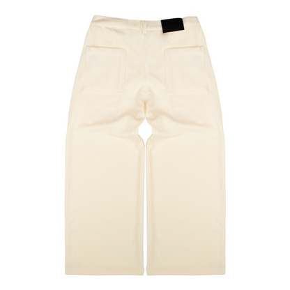 wide & straight pleated trousers | sand