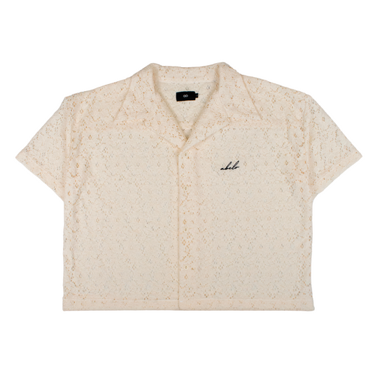 lace polo shirt | button-down | italian box fit | lace | endless summer | sunshine flora