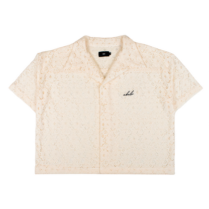 lace italian box polo shirt | sunshine flora