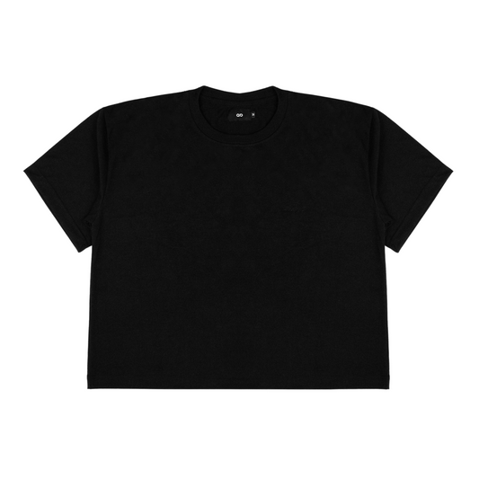 oversized tee | "cropped and box" fit | 260gsm | endless summer | black