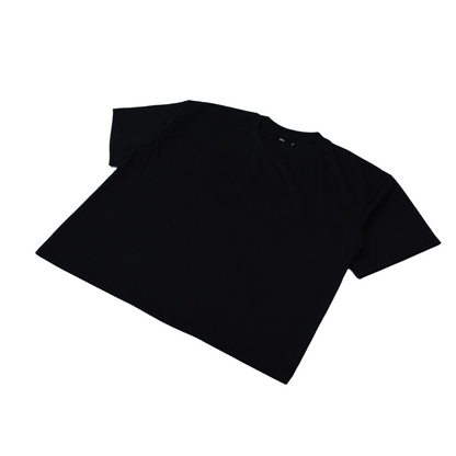 oversized tee | "cropped and box" fit | 260gsm | endless summer | black