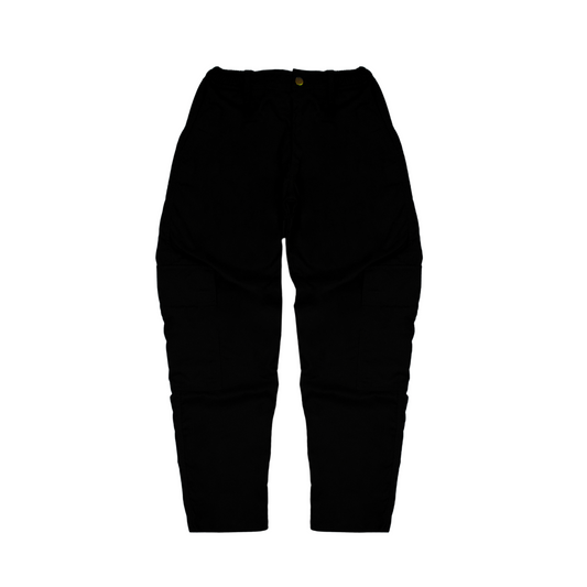 work trousers | utility hexa-pockets | hybrid belt-loop | loose-fit | classic twill | black