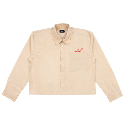 long sleeve cropped shirt | cropped | crème