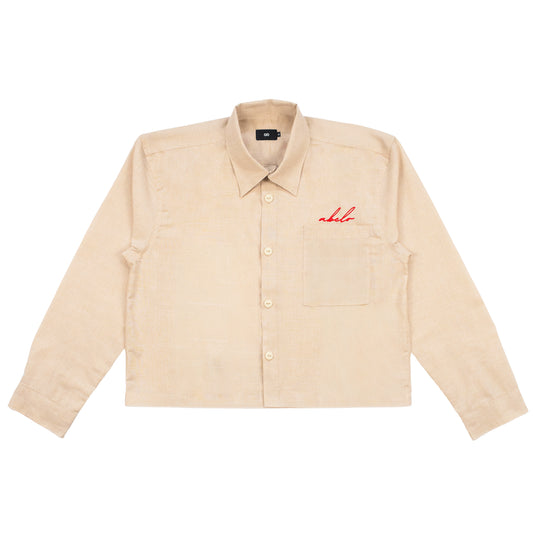 long sleeve cropped shirt | cropped | crème