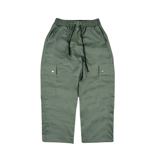 cargo pants | wide & straight | double-snap | vine