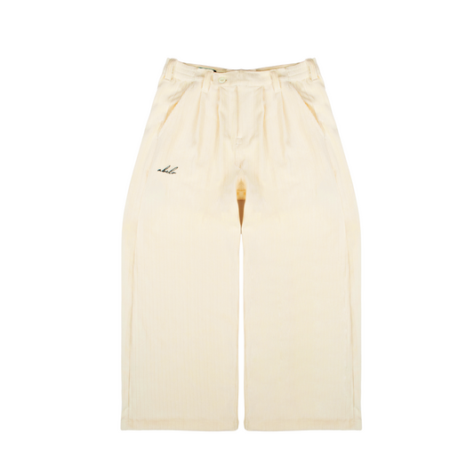 wide & straight pleated trousers | sand