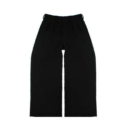 wide & pleated smart trousers | black