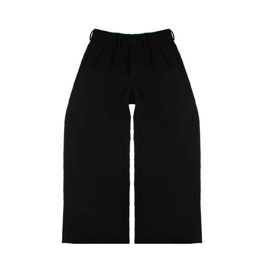 wide & pleated smart trousers | black