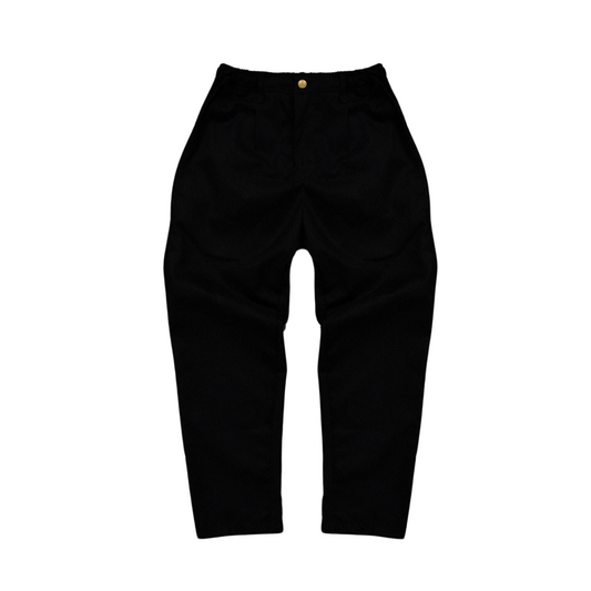 work trousers | hybrid belt-loop | loose-fit | classic twill | black