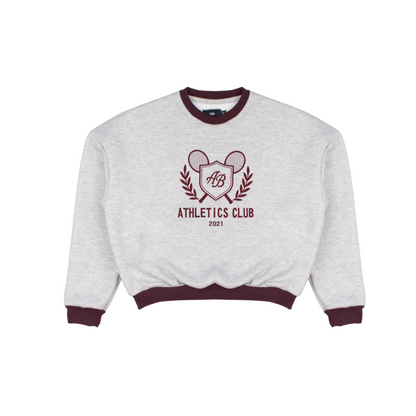 oversized box sweater | athletics club in ash & auburn