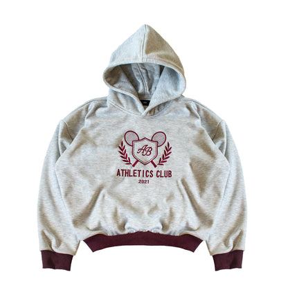 oversized box hoodie | athletics club in ash & auburn